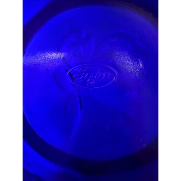 Fenton Cobalt Blue Carnival Glass Butterfly Candy Bon Bon Dish Iridescent - Picture 4 of 8